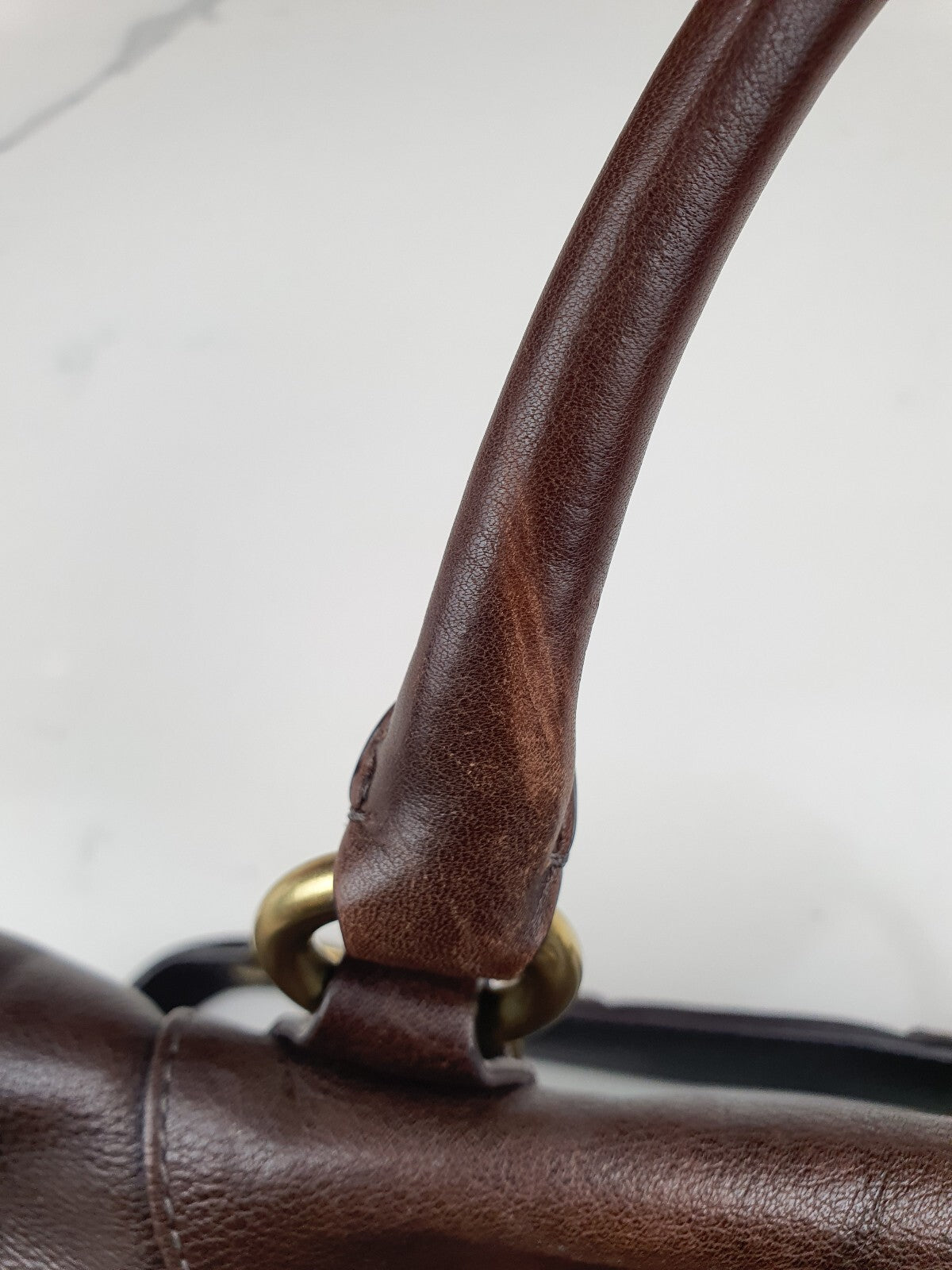 Coach Brown Leather Satchel Handbag with Gold Hardware