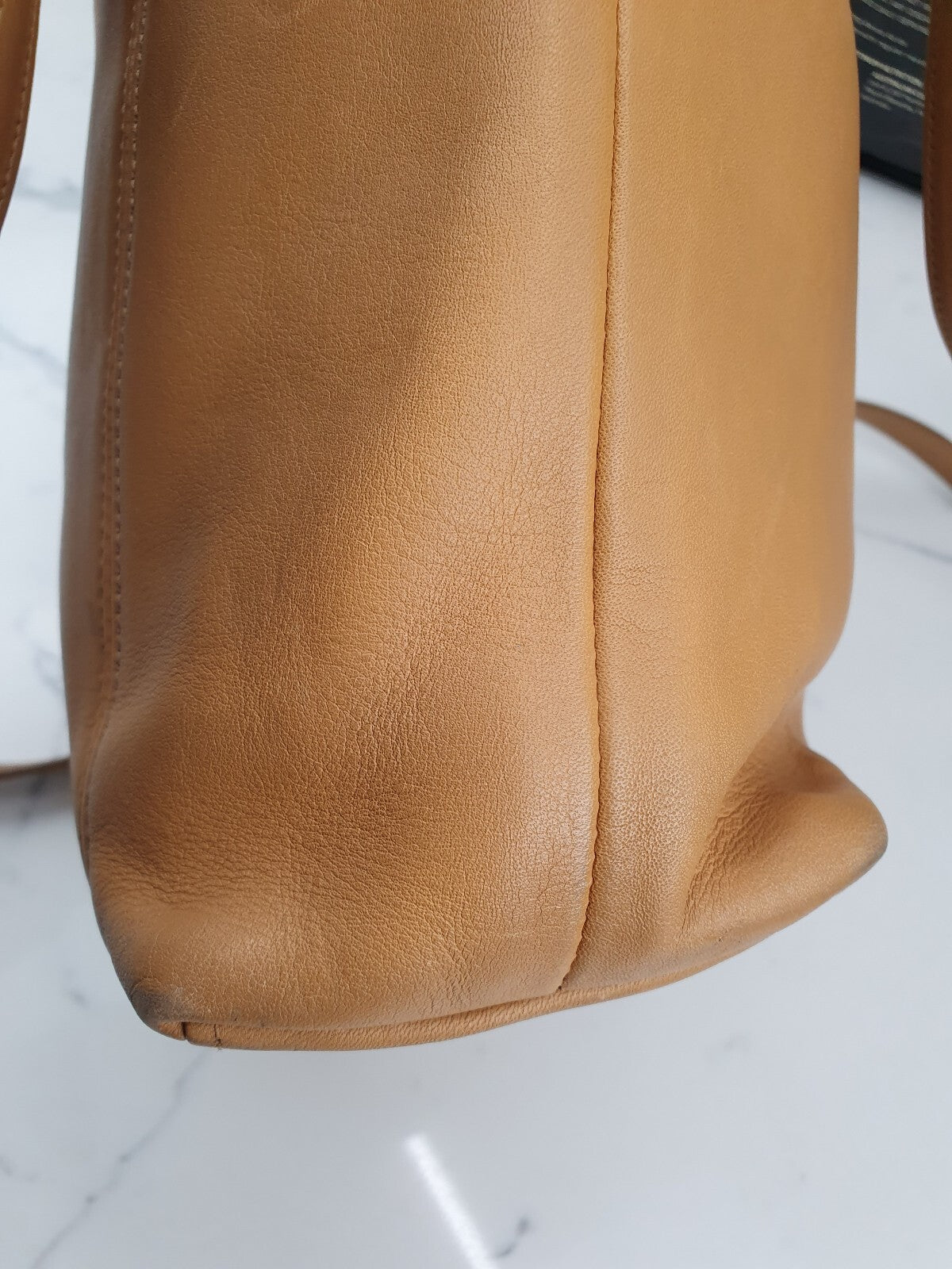 Coach Tan Leather Tote Bag with Shoulder Straps