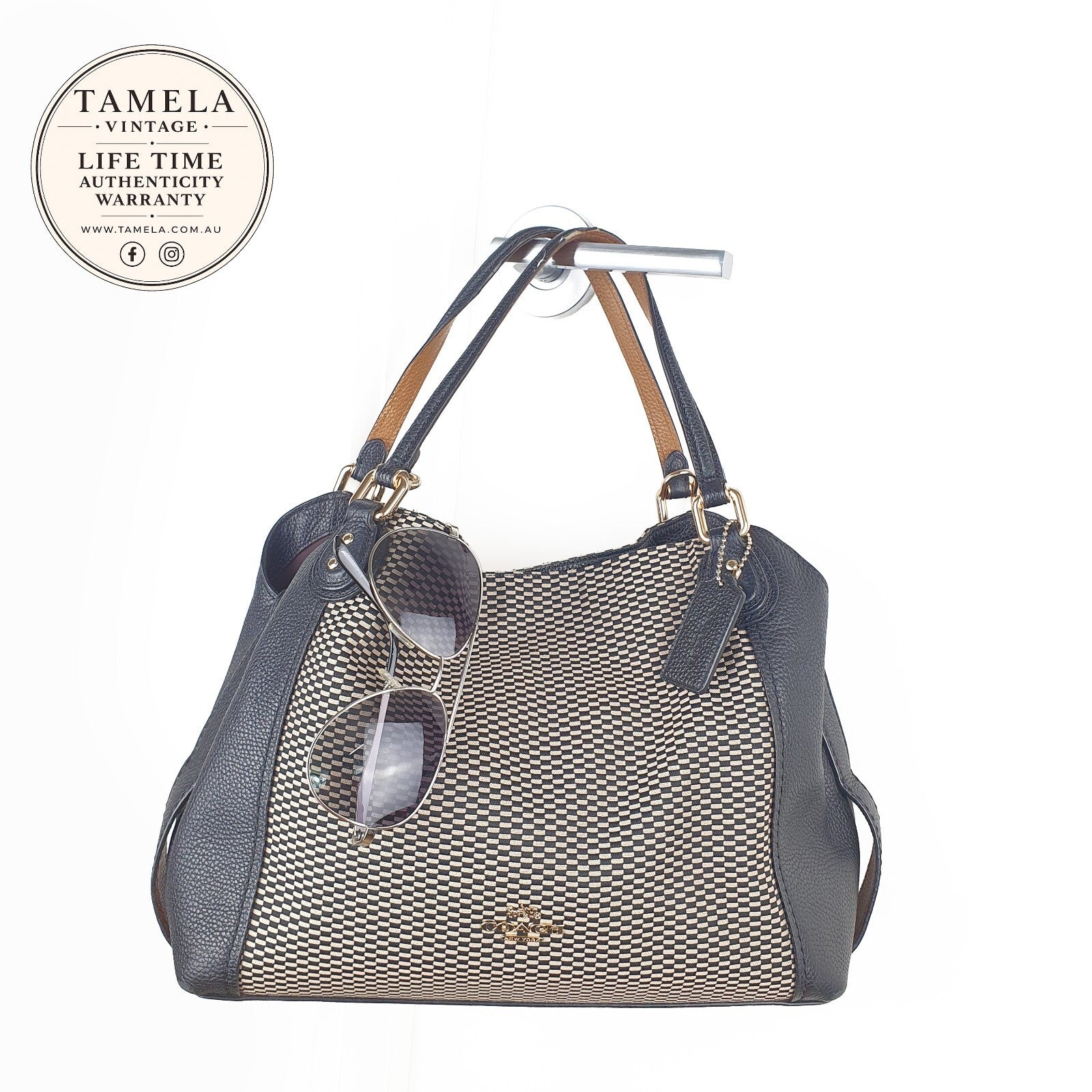 Coach Signature Canvas and Leather Shoulder Bag