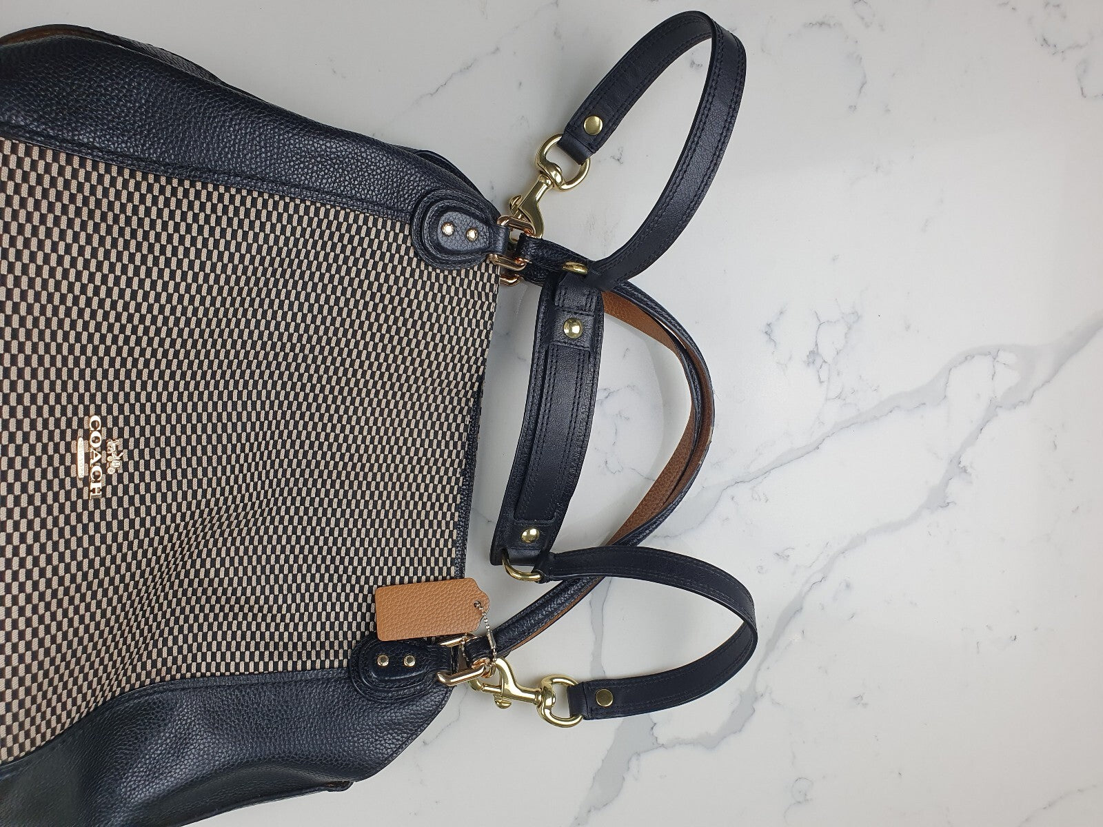 Coach Signature Canvas and Leather Shoulder Bag