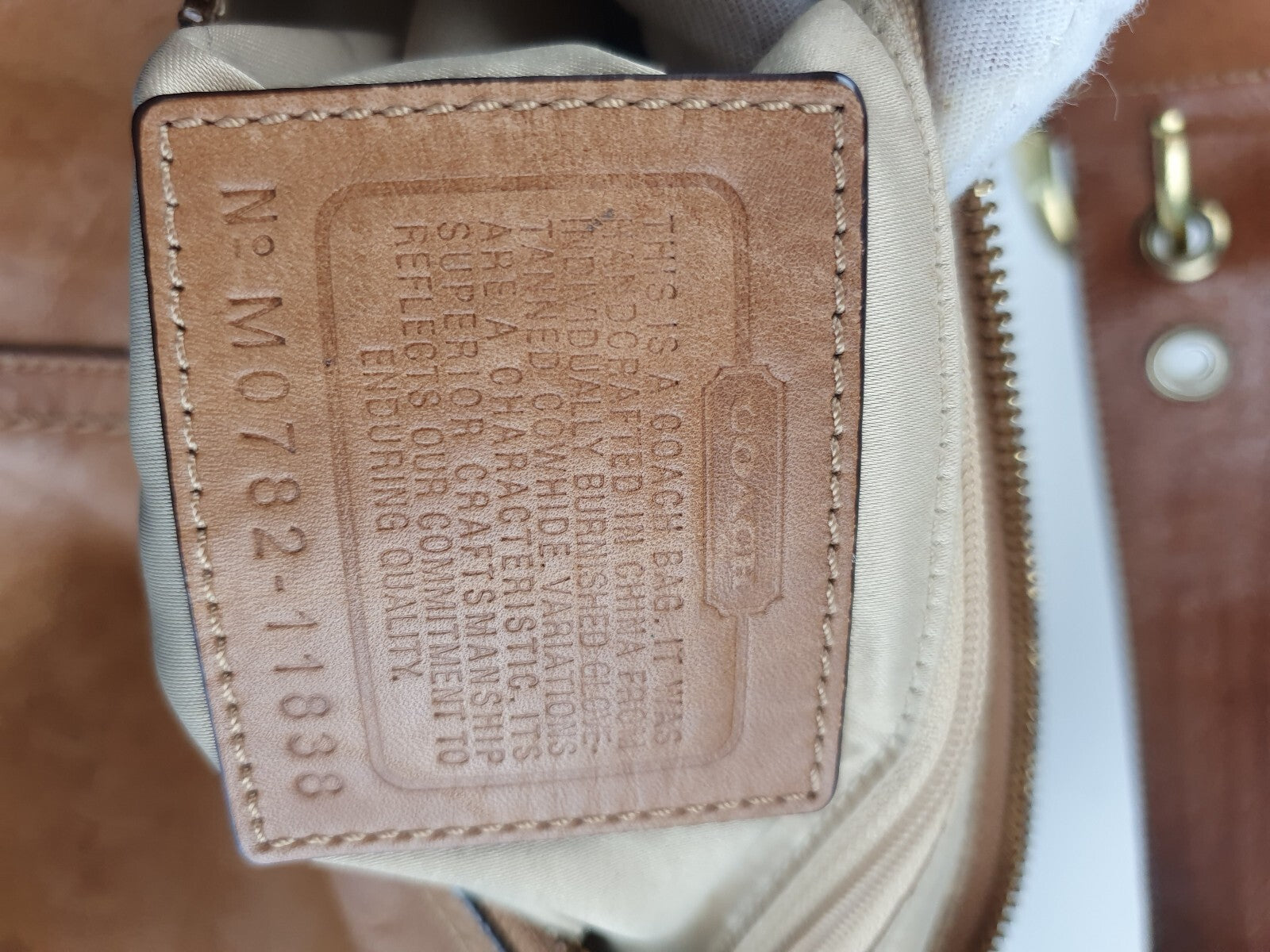 Coach Vintage Tan Leather Hobo Shoulder Bag