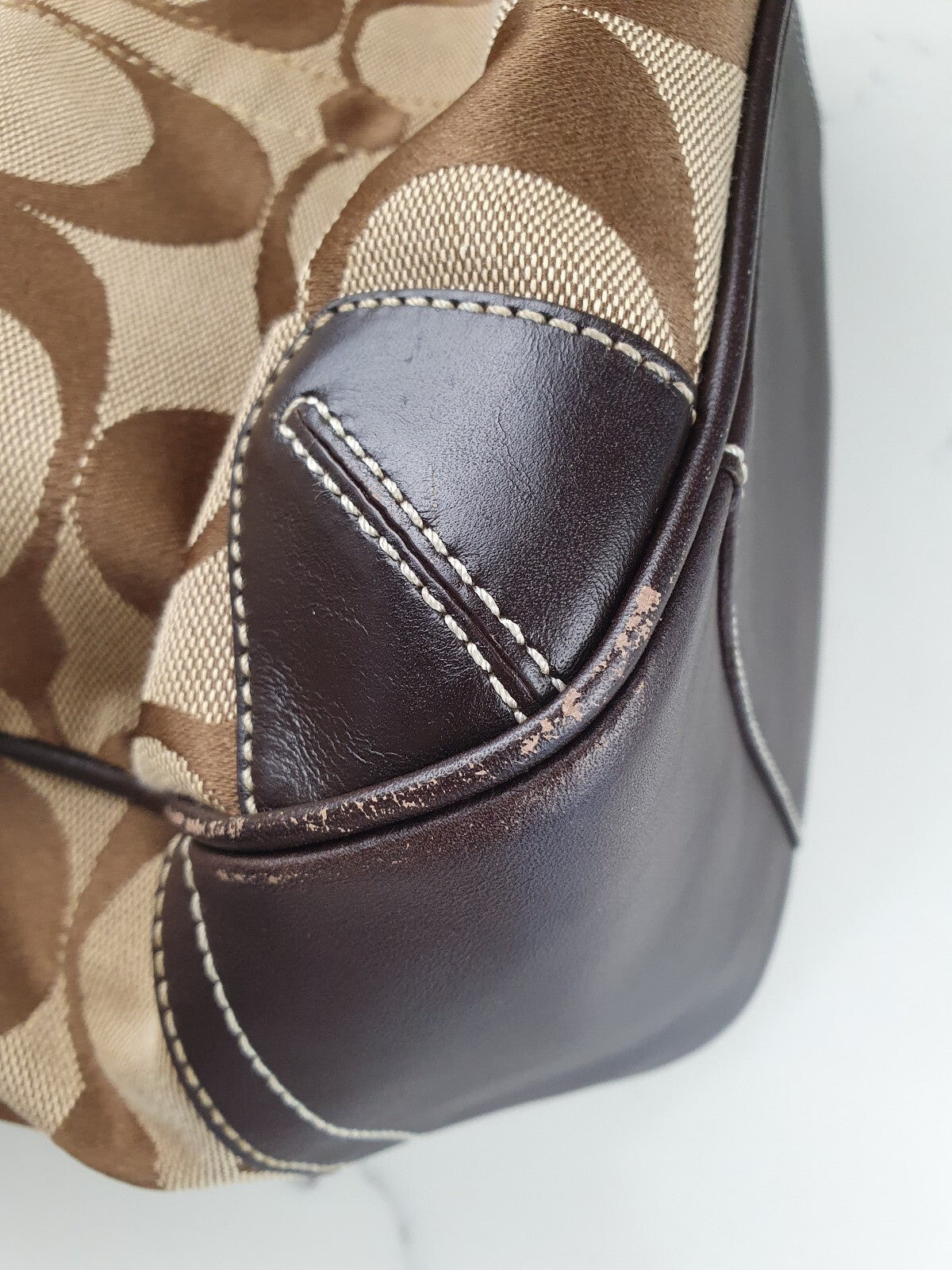 Coach Signature Canvas and Leather Shoulder Bag
