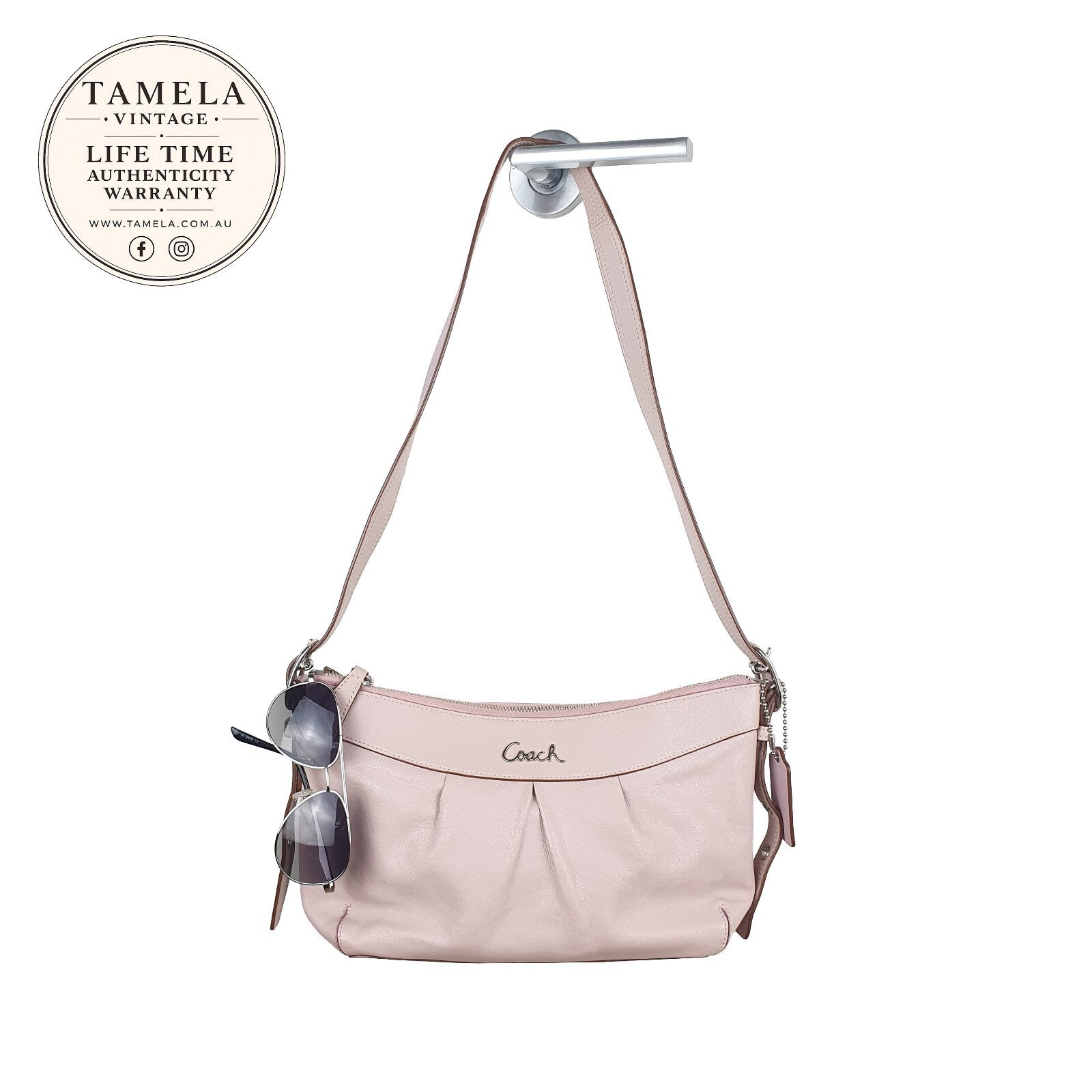 Vintage Coach Pink Leather Shoulder Bag