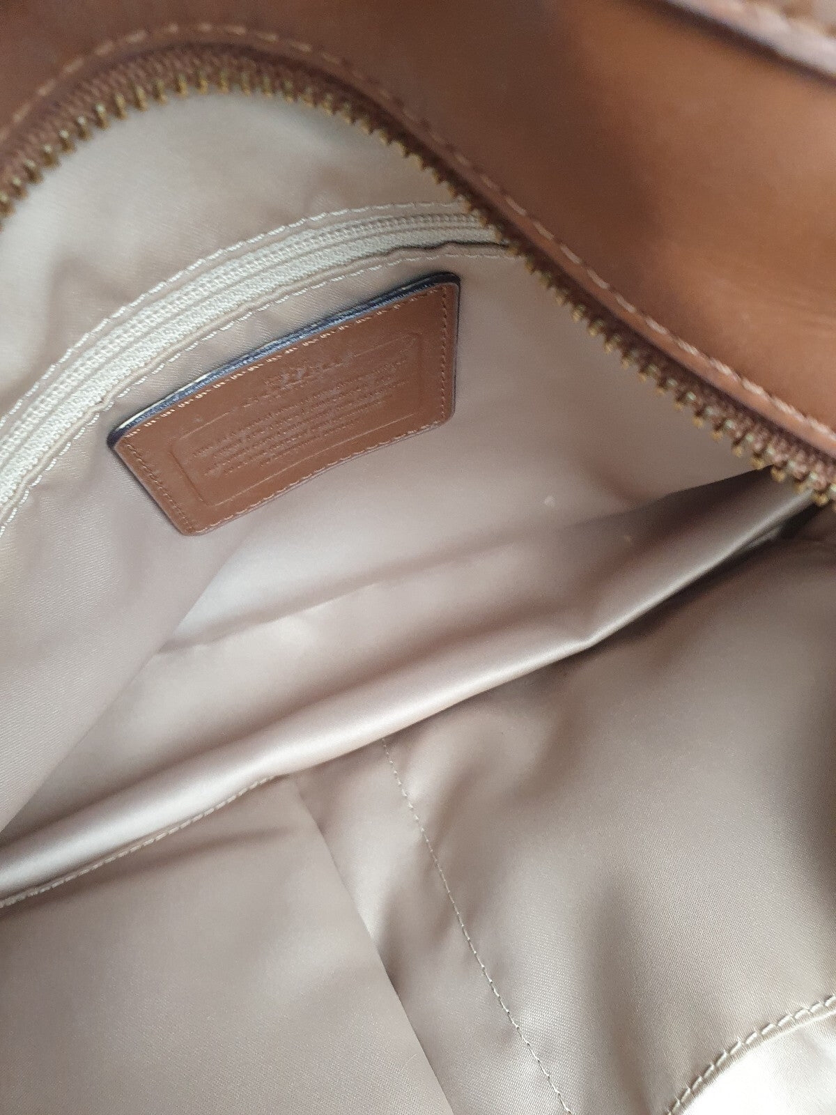 Coach Brown Leather Handbag with Gold Hardware