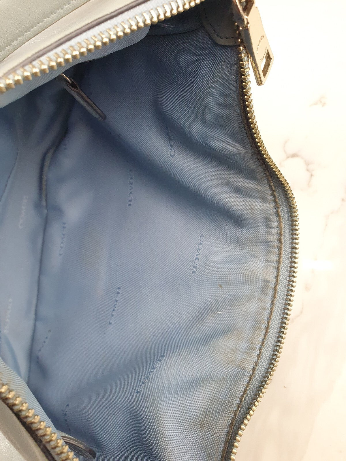 Coach Light Blue Leather Shoulder Bag