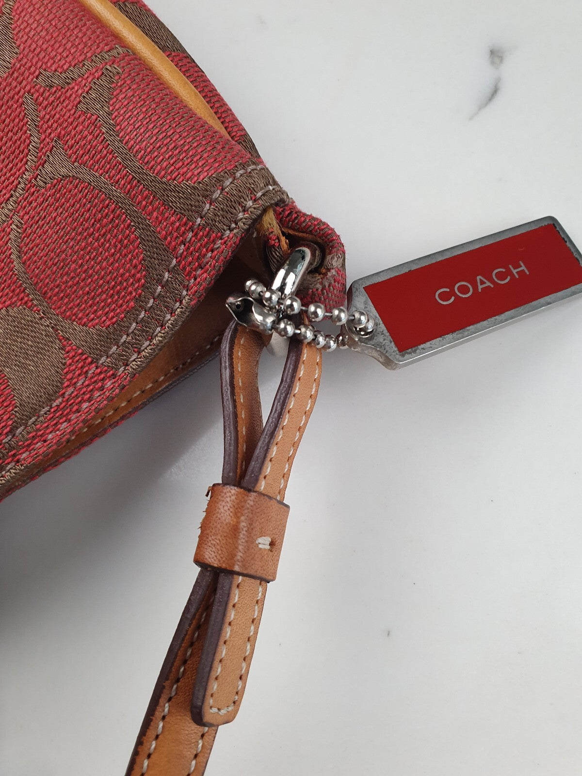 Coach Vintage Signature Canvas Shoulder Bag with Leather Trim