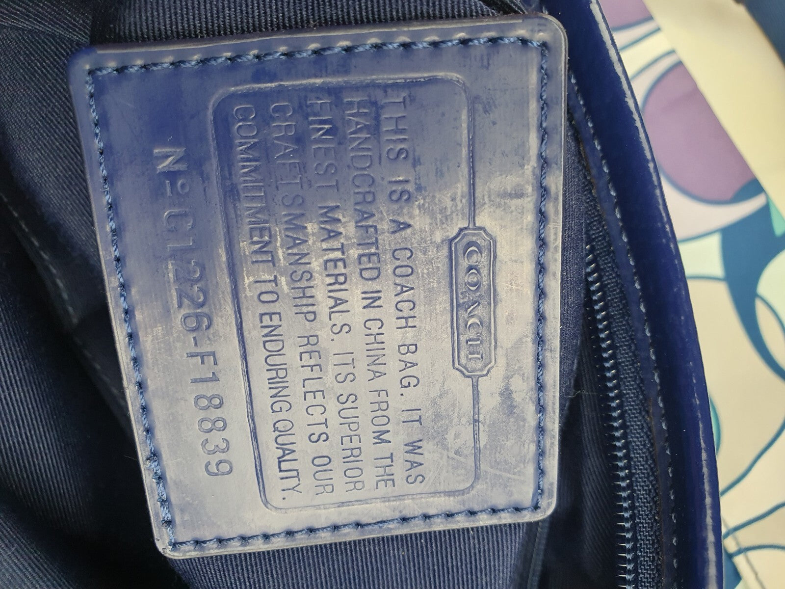 Coach Blue Purple Patterned Crossbody Bag