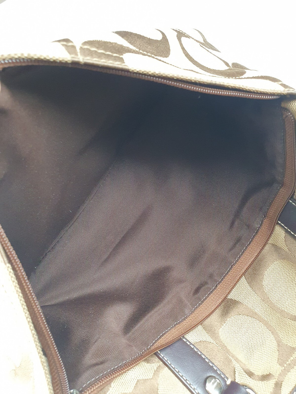 Coach Signature Canvas Tote Bag with Leather Trim