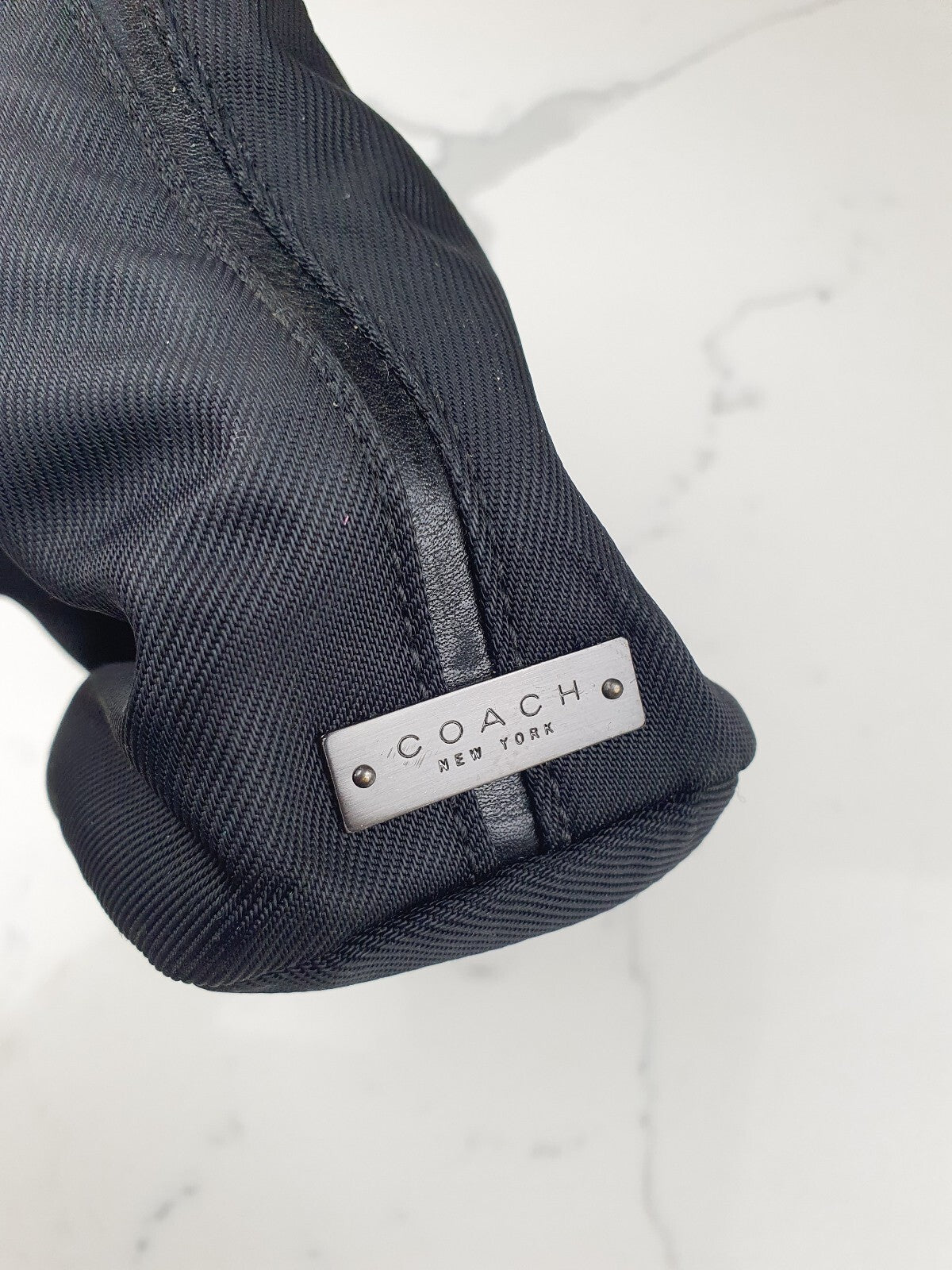 Coach Black Nylon and Leather Mini Tote Bag