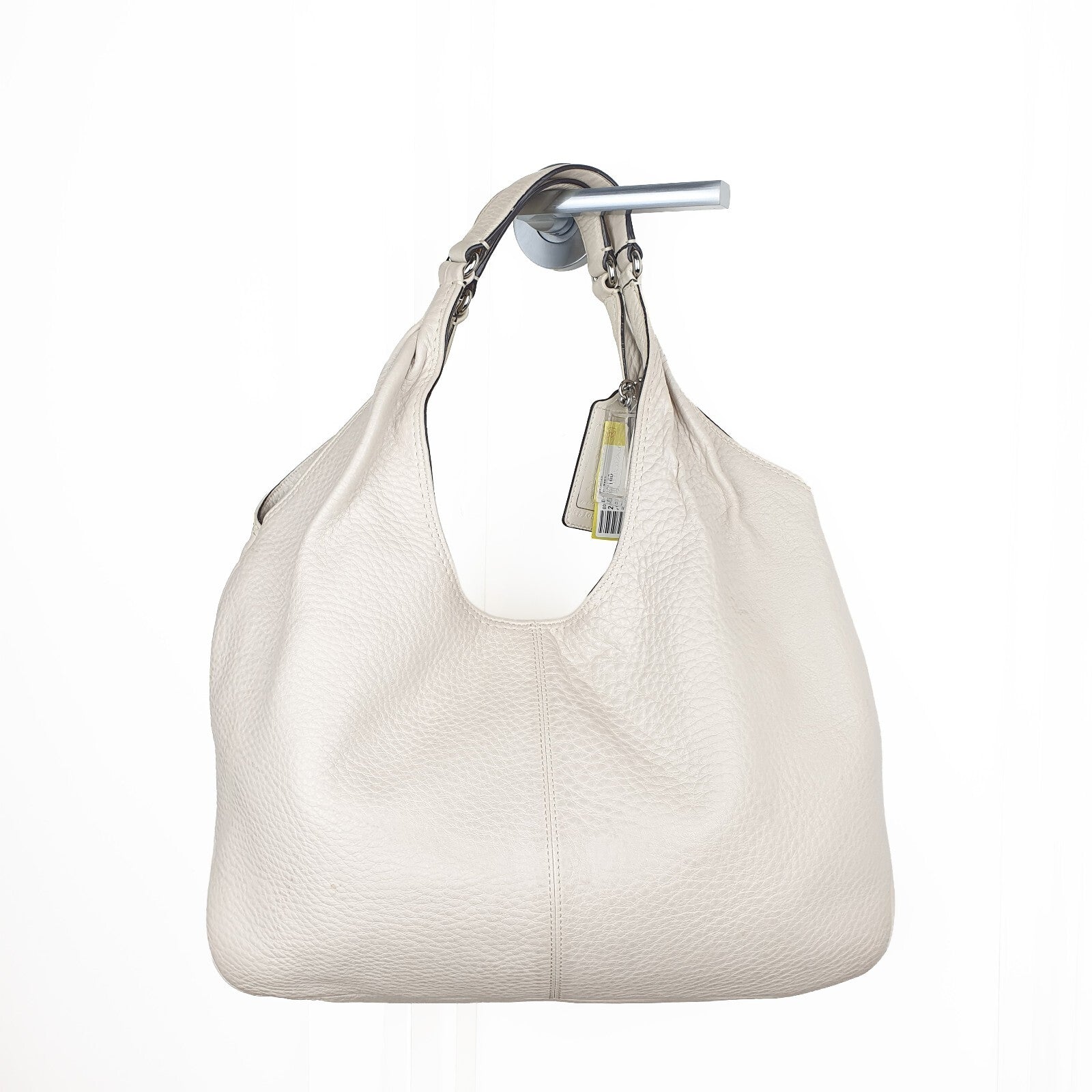 Coach Pebbled Leather Hobo Bag in Cream