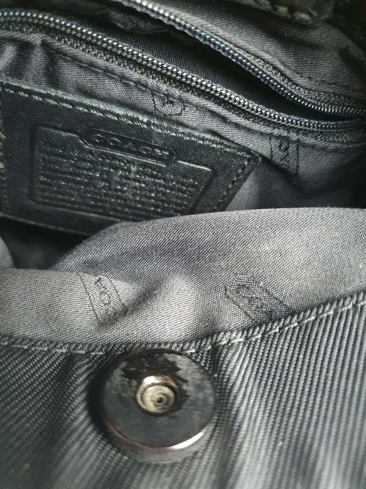 Coach Black Nylon and Leather Mini Tote Bag