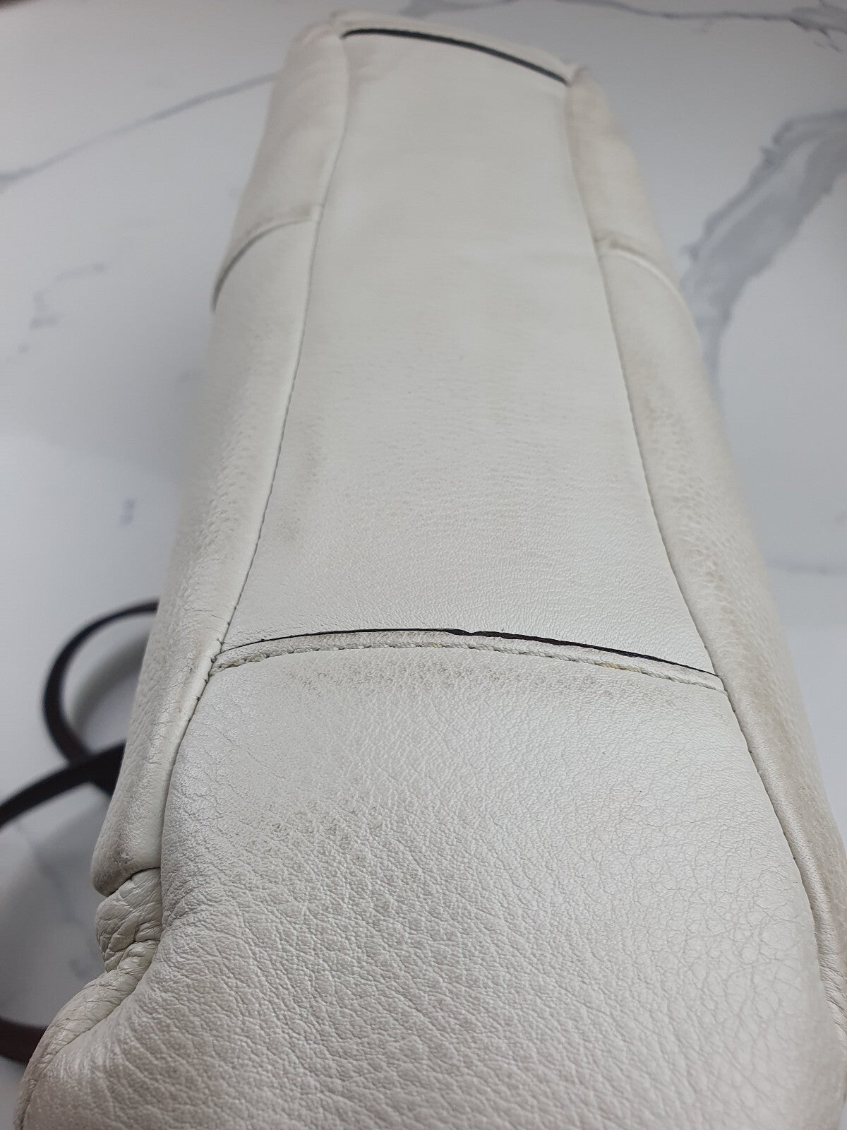 Coach Genuine Leather Handbag with Gold Hardware and Brown Strap