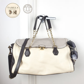 Tory Burch Genuine Leather Shoulder Bag with Chain Strap