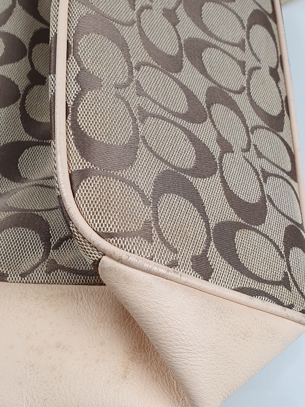 Coach Signature Canvas and Leather Shoulder Bag