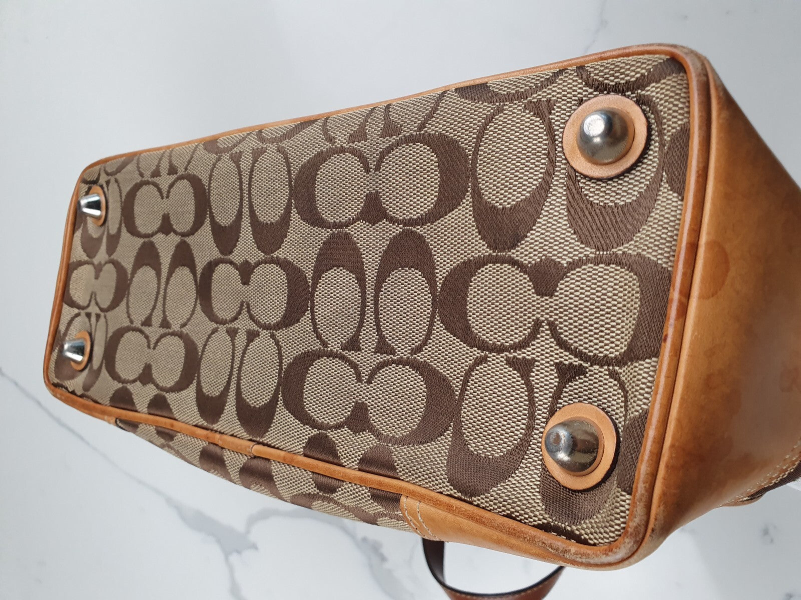 Coach Vintage Signature Canvas and Leather Tote Bag