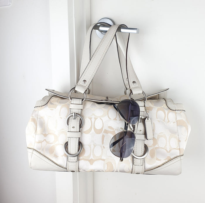 Authentic RARE Coach Chelsea Optic Signature Satchel with turnlock