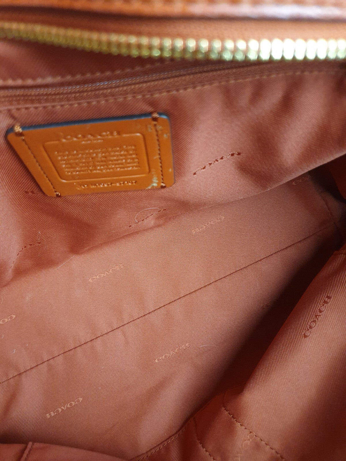 Coach Vintage Y2K Shoulder Bag in Burnt Orange Leather with Gold Chain Handles