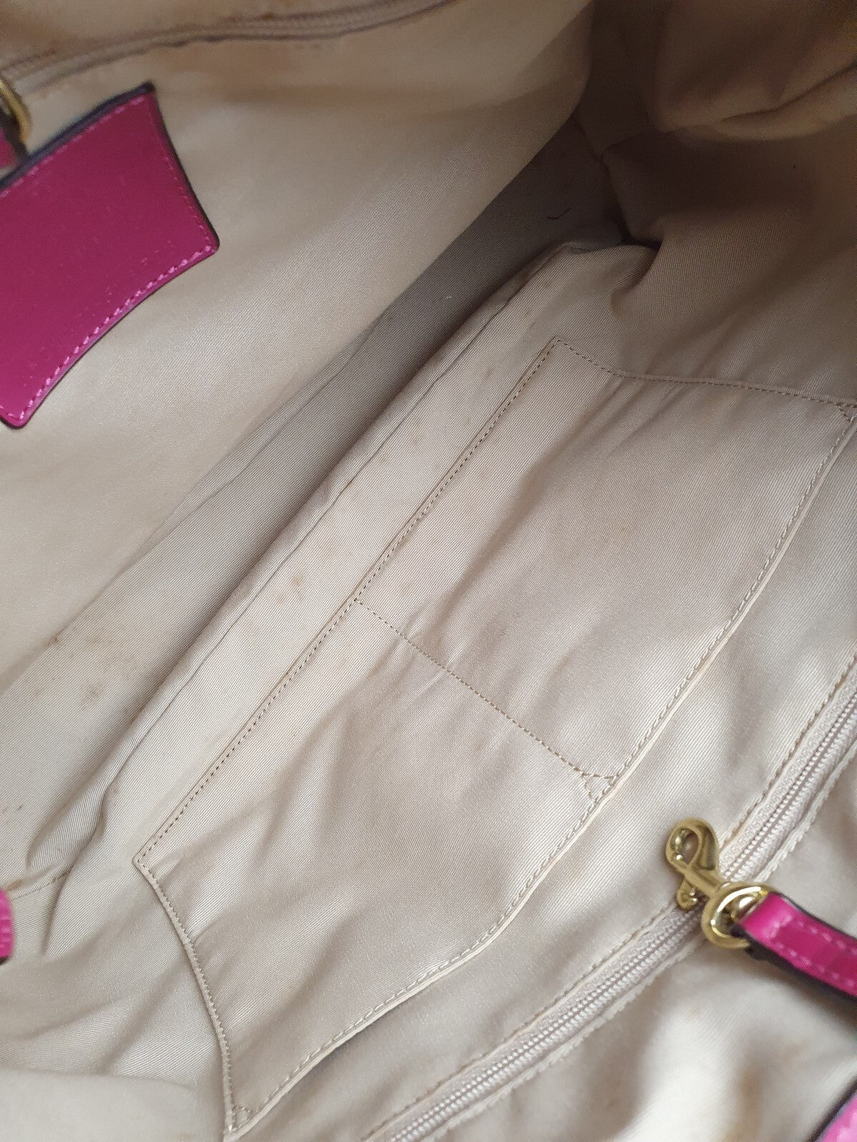 Coach Signature Canvas Tote Bag with Pink Leather Trim