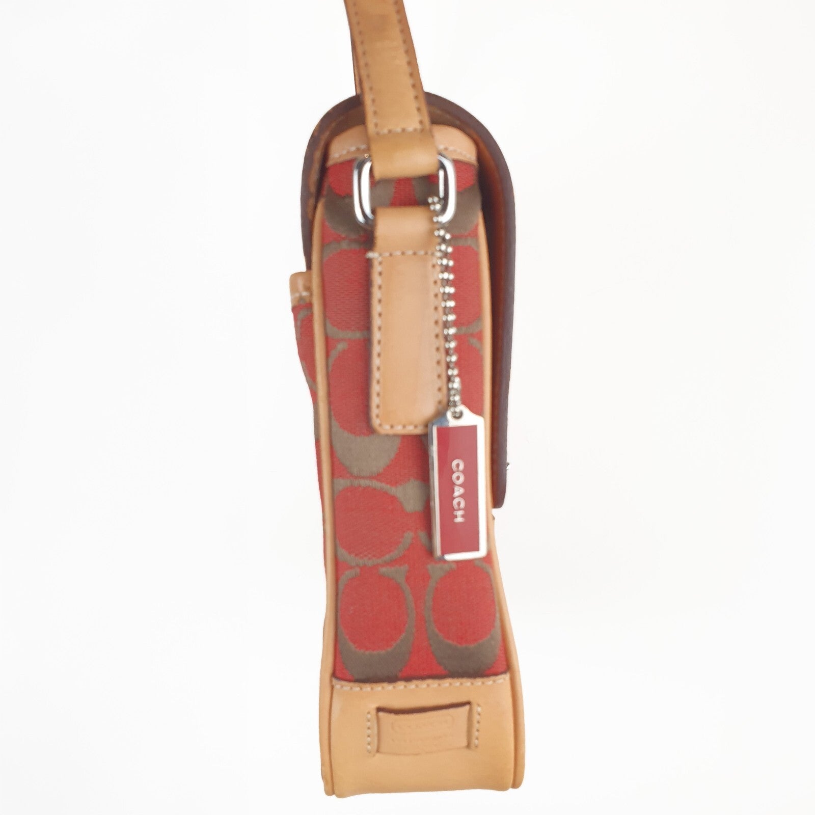Coach Vintage Signature Crossbody Bag in Red and Tan Leather