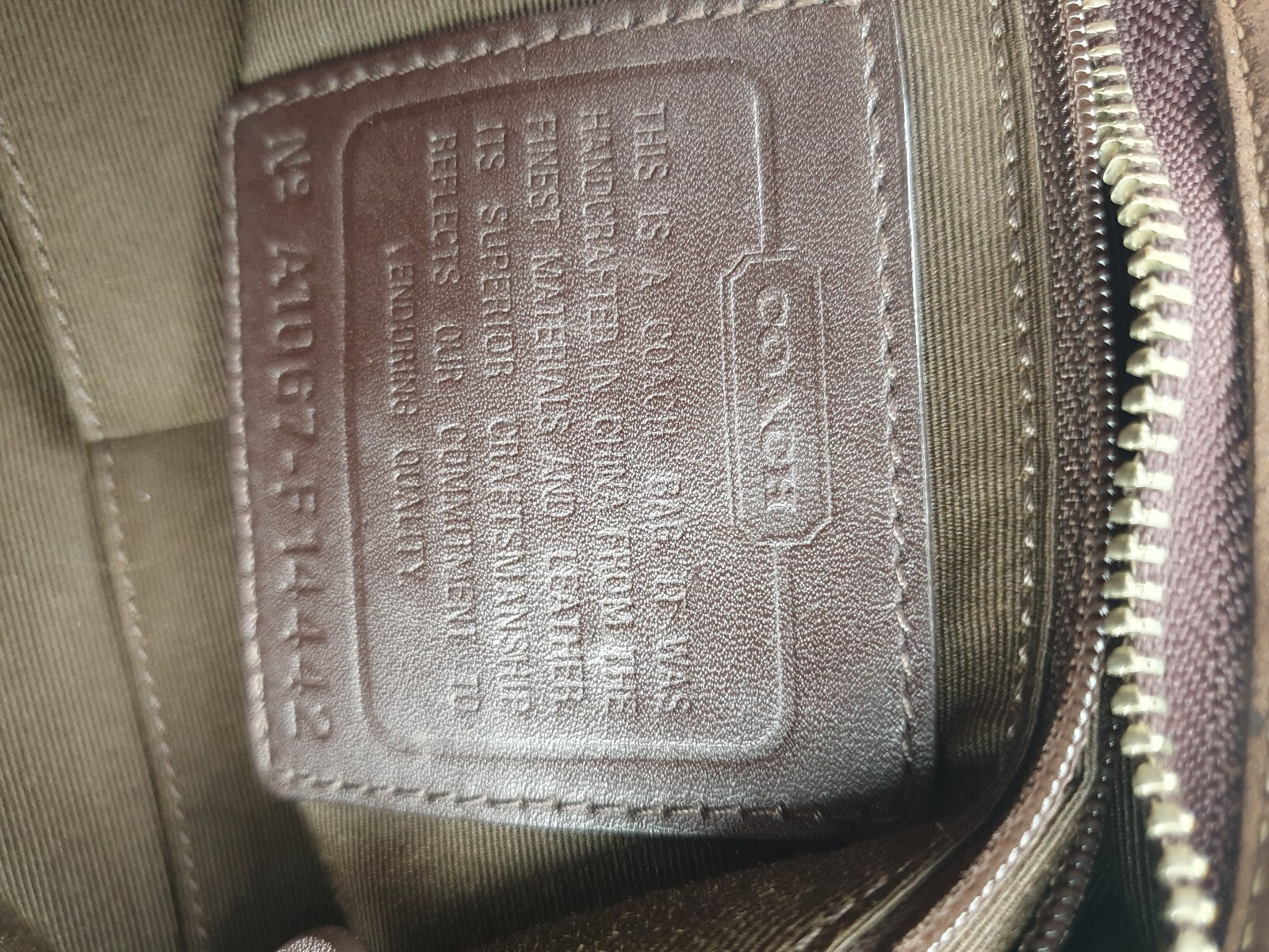 Coach Vintage Brown Leather and Canvas Shoulder Bag