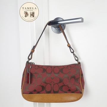 Authentic  COACH Y2K Demi Shoulder Bag Tan