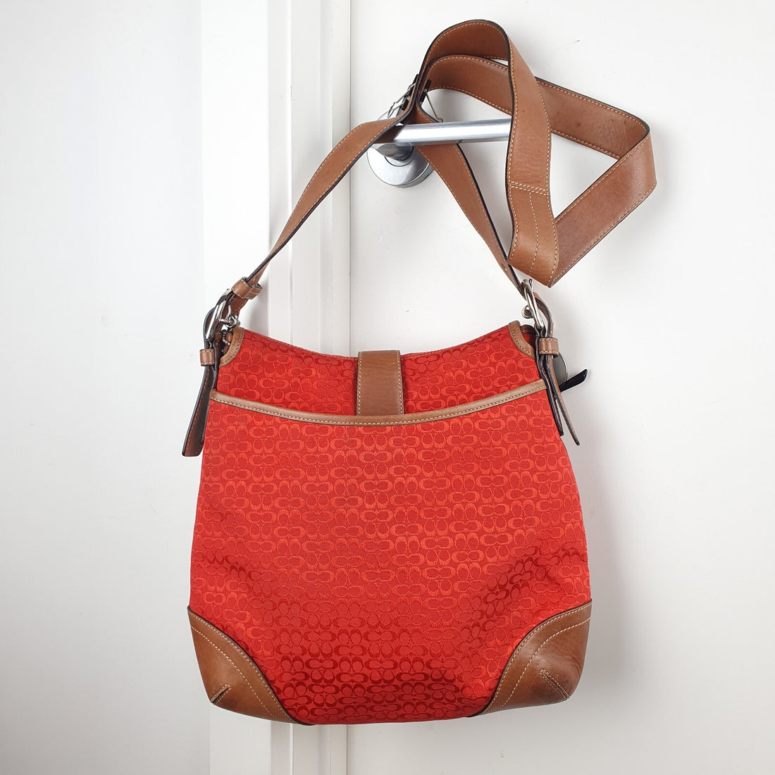 VERY RARE Coach Vintage Red Messenger Bag Purse Crossbody