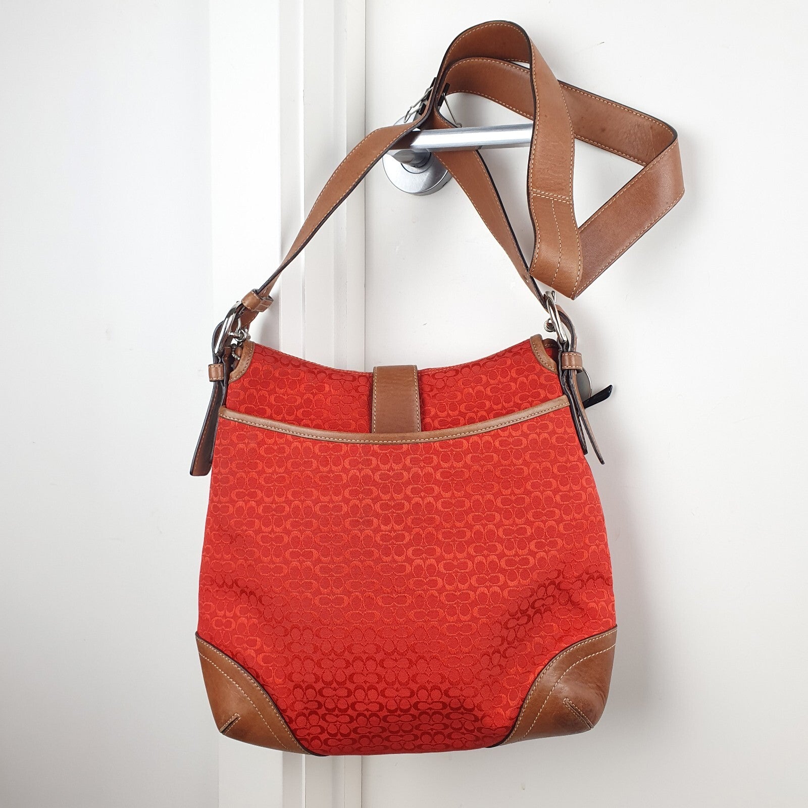 VERY RARE Coach Vintage Red Messenger Bag Purse Crossbody
