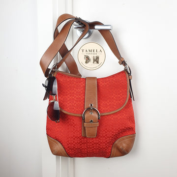 VERY RARE Coach Vintage Red Messenger Bag Purse Crossbody