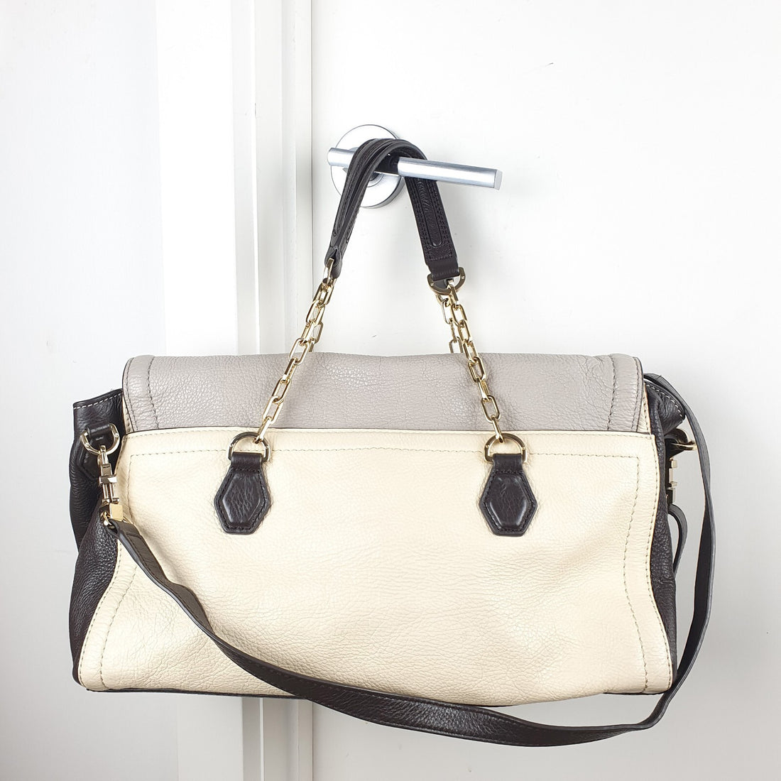 Tory Burch Genuine Leather Shoulder Bag with Chain Strap