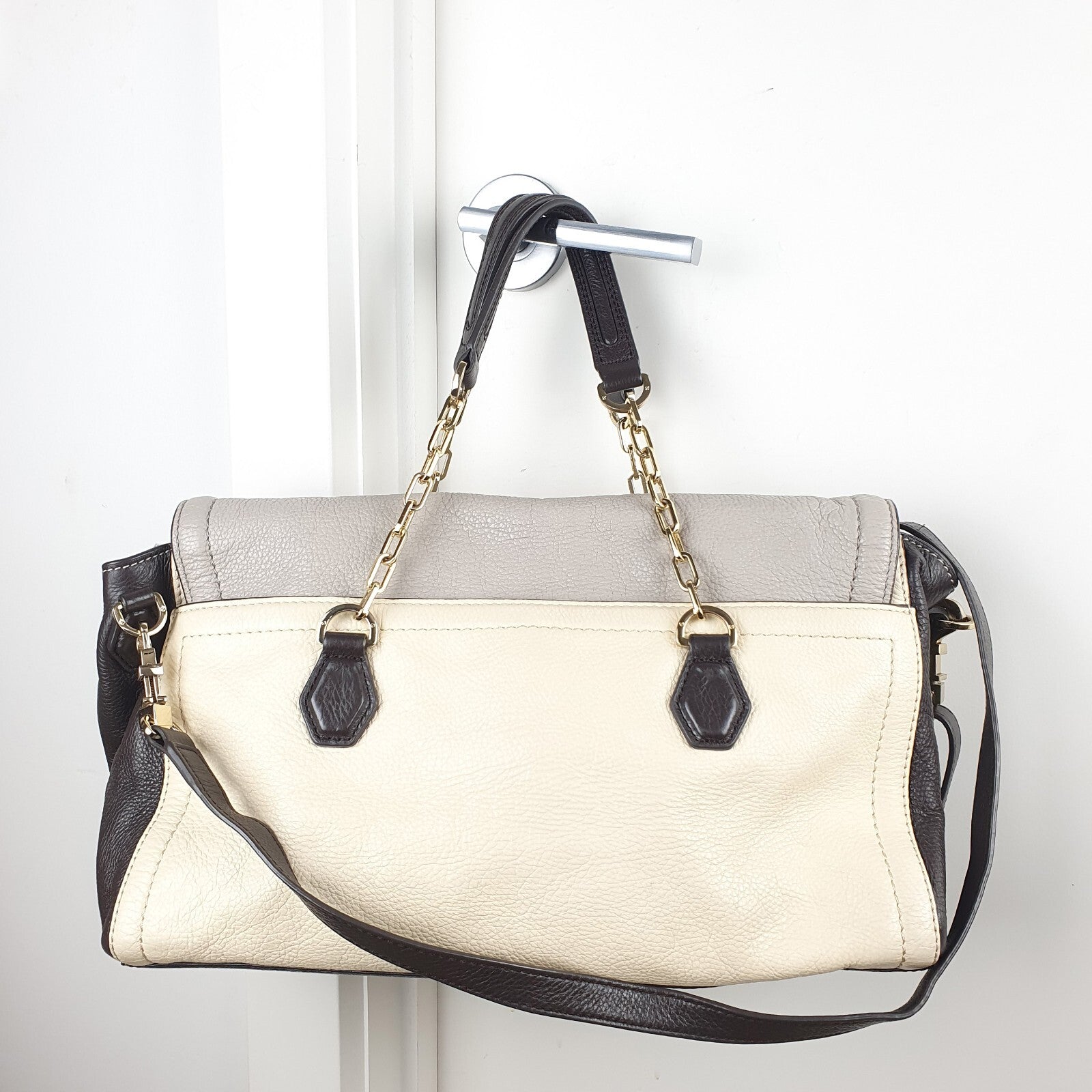 Tory Burch Genuine Leather Shoulder Bag with Chain Strap