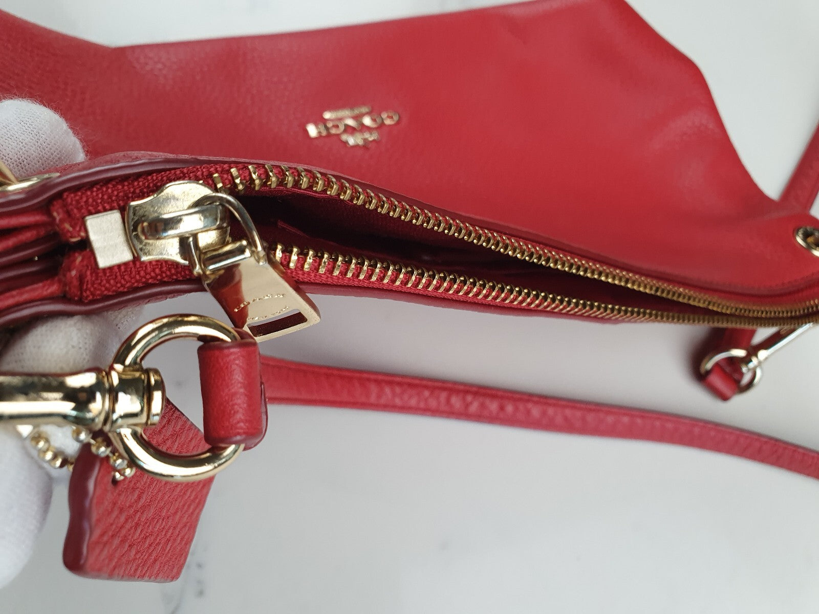 Coach Red Leather Crossbody Bag