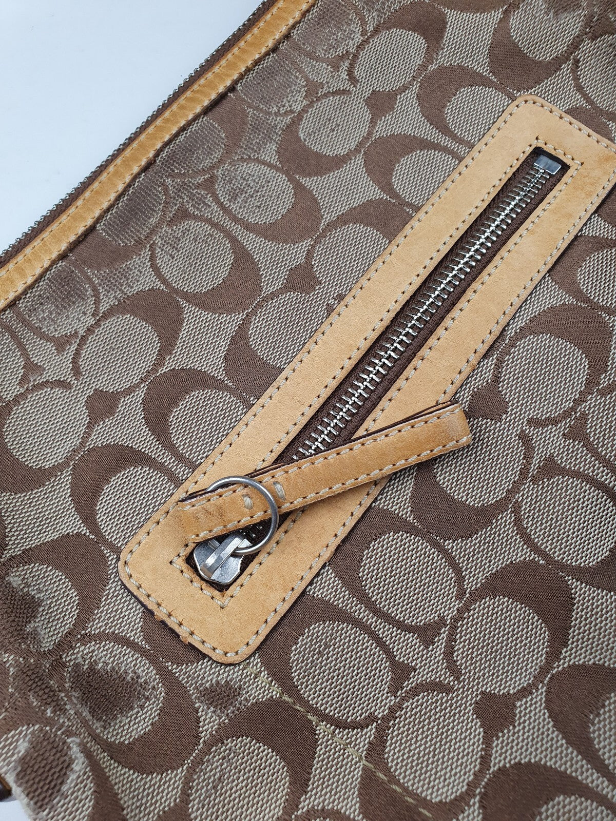 Coach Signature Canvas and Leather Shoulder Bag