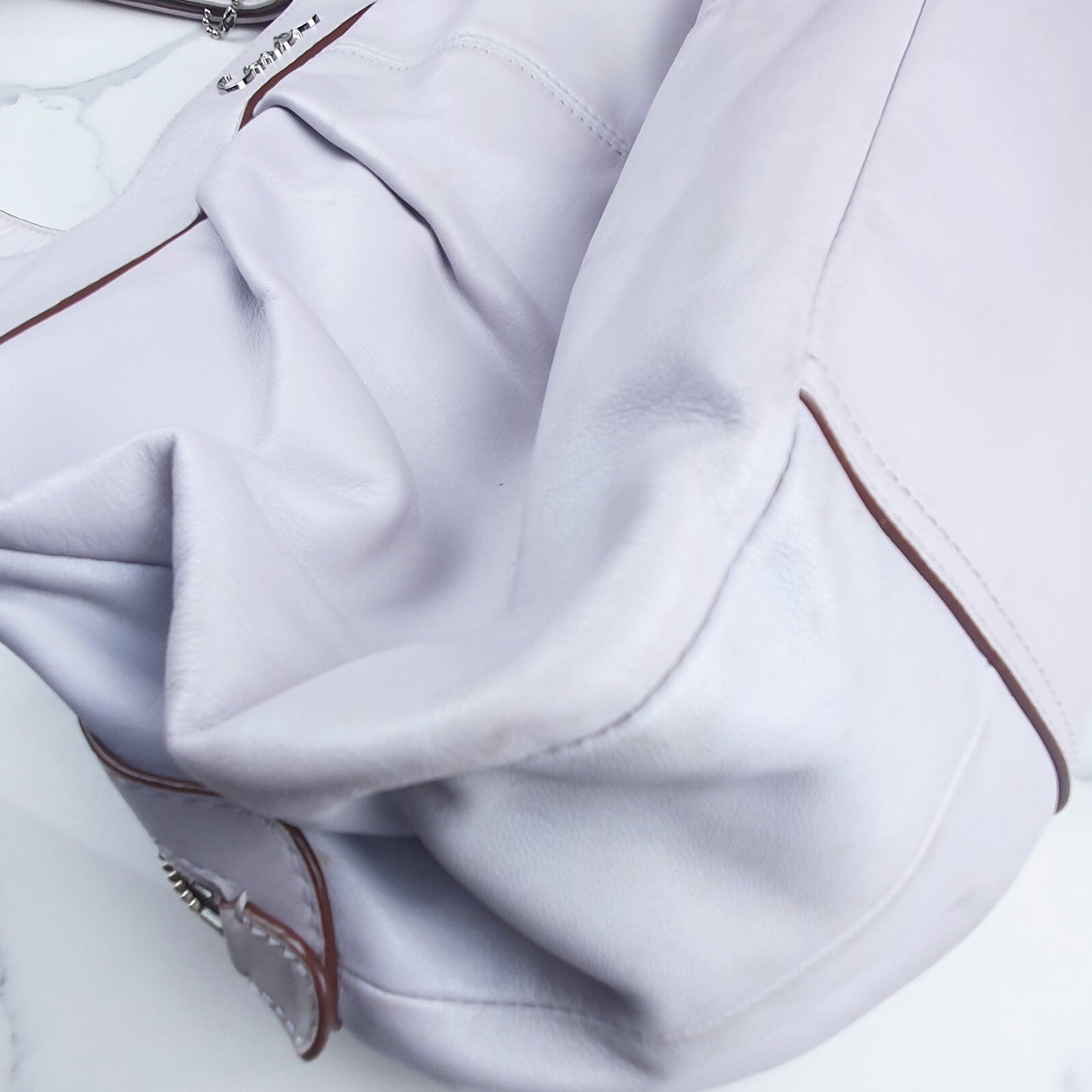Coach Lavender Leather Shoulder Bag