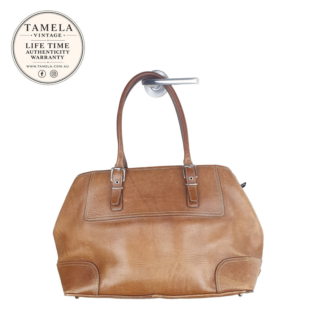 Vintage Coach Tan Leather Shoulder Bag