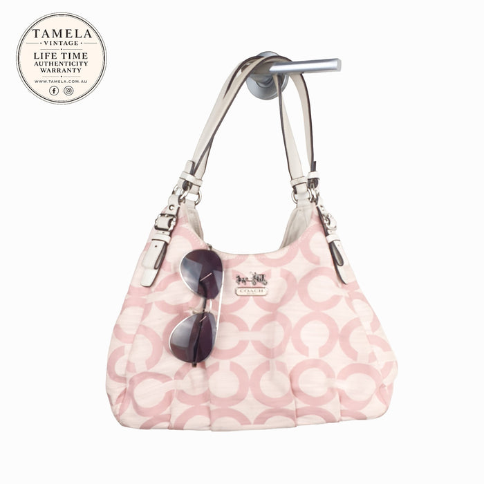 Coach Pink Signature Jacquard Shoulder Bag