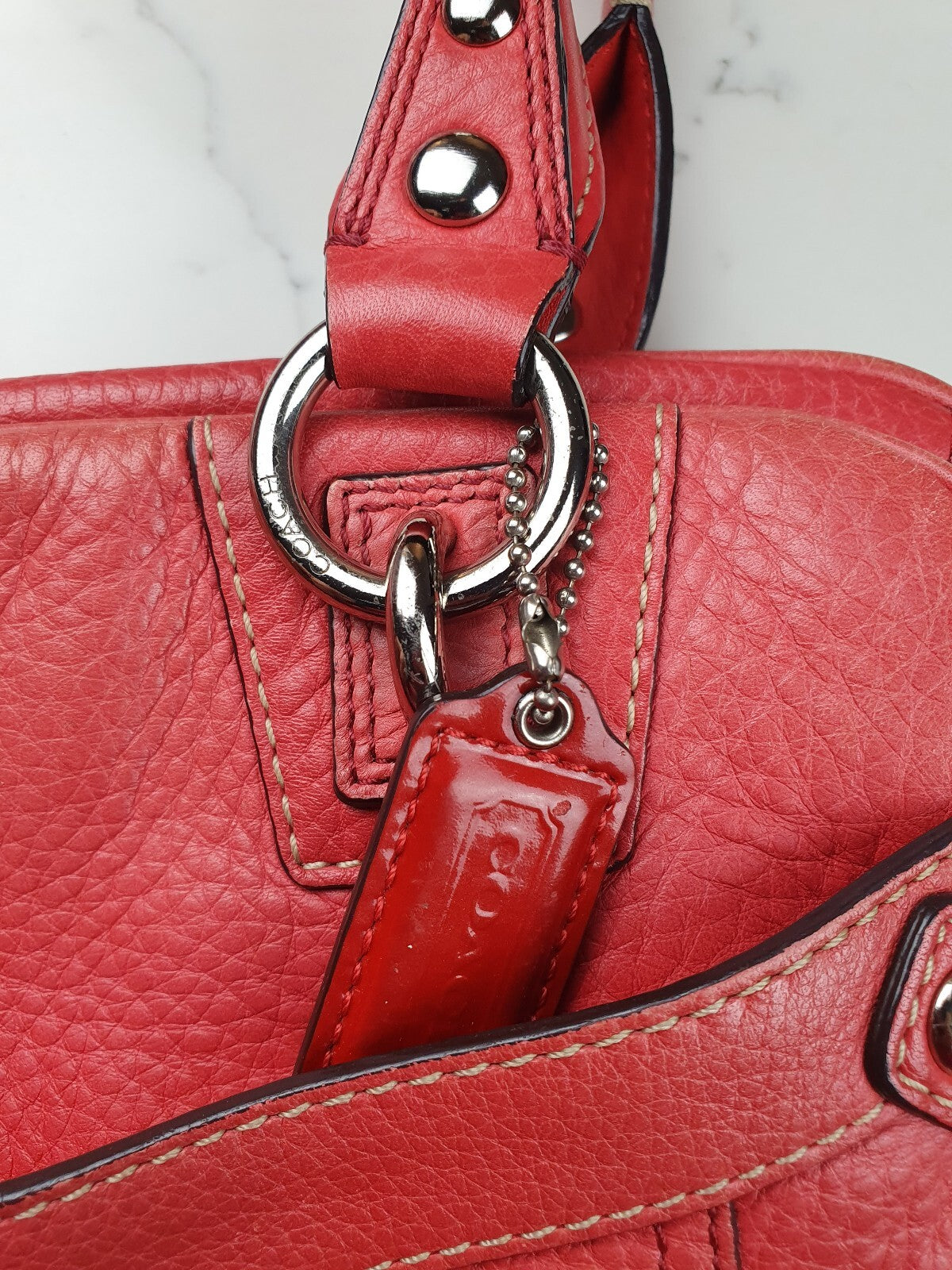 Coach Genuine Full Grain Leather Shoulder Bag