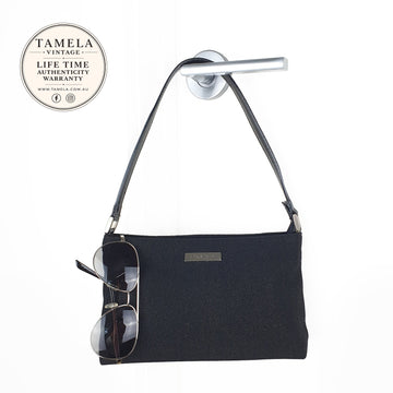 Pink & Dianne Black Textured Shoulder Bag
