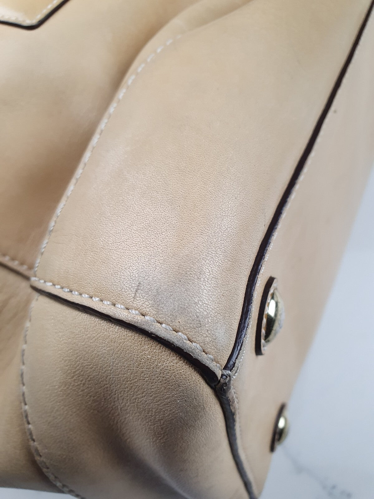 Coach Vintage Cream Leather Tote Bag