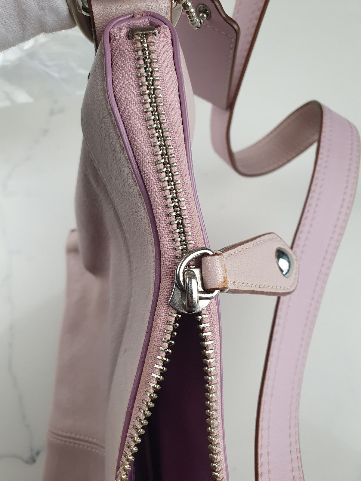 Vintage Coach Pink Leather Shoulder Bag