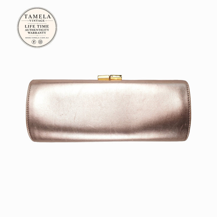 Jimmy Choo Metallic Rose Gold Clutch Bag
