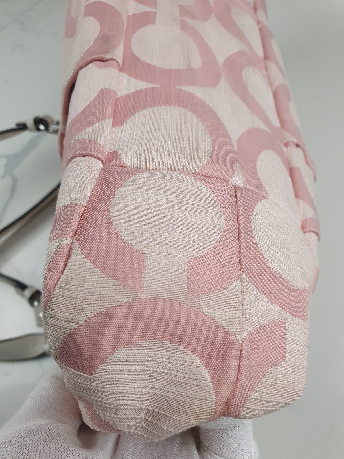 Coach Pink Signature Jacquard Shoulder Bag