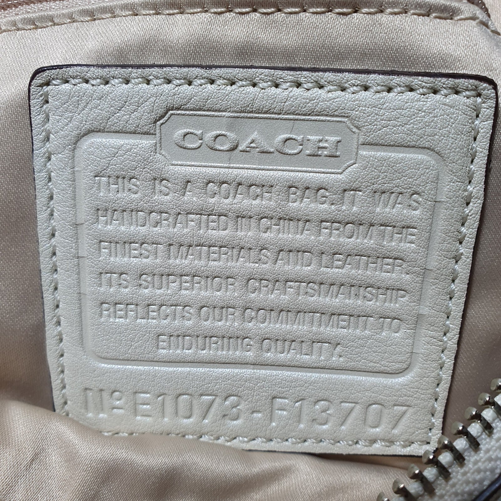 Coach Beige and Cream Signature Hobo Shoulder Bag