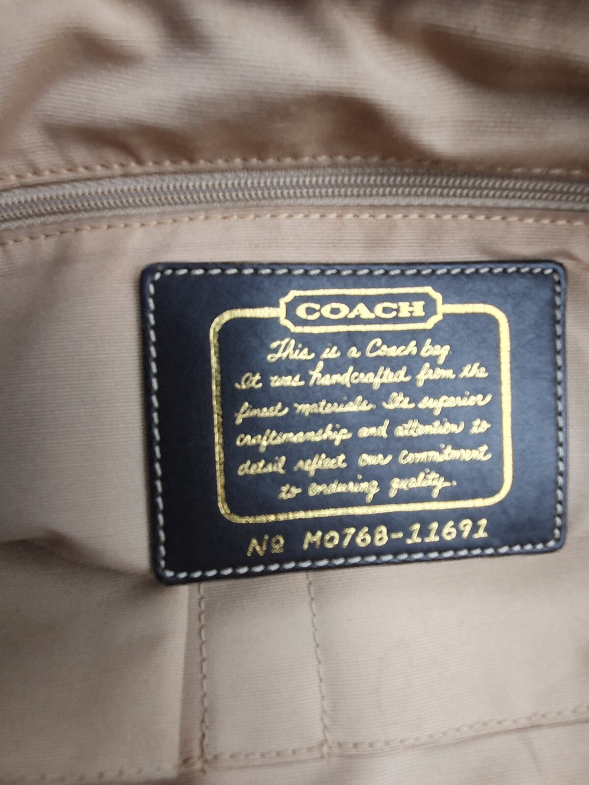 Coach Signature Canvas Tote Bag with Metallic Trim