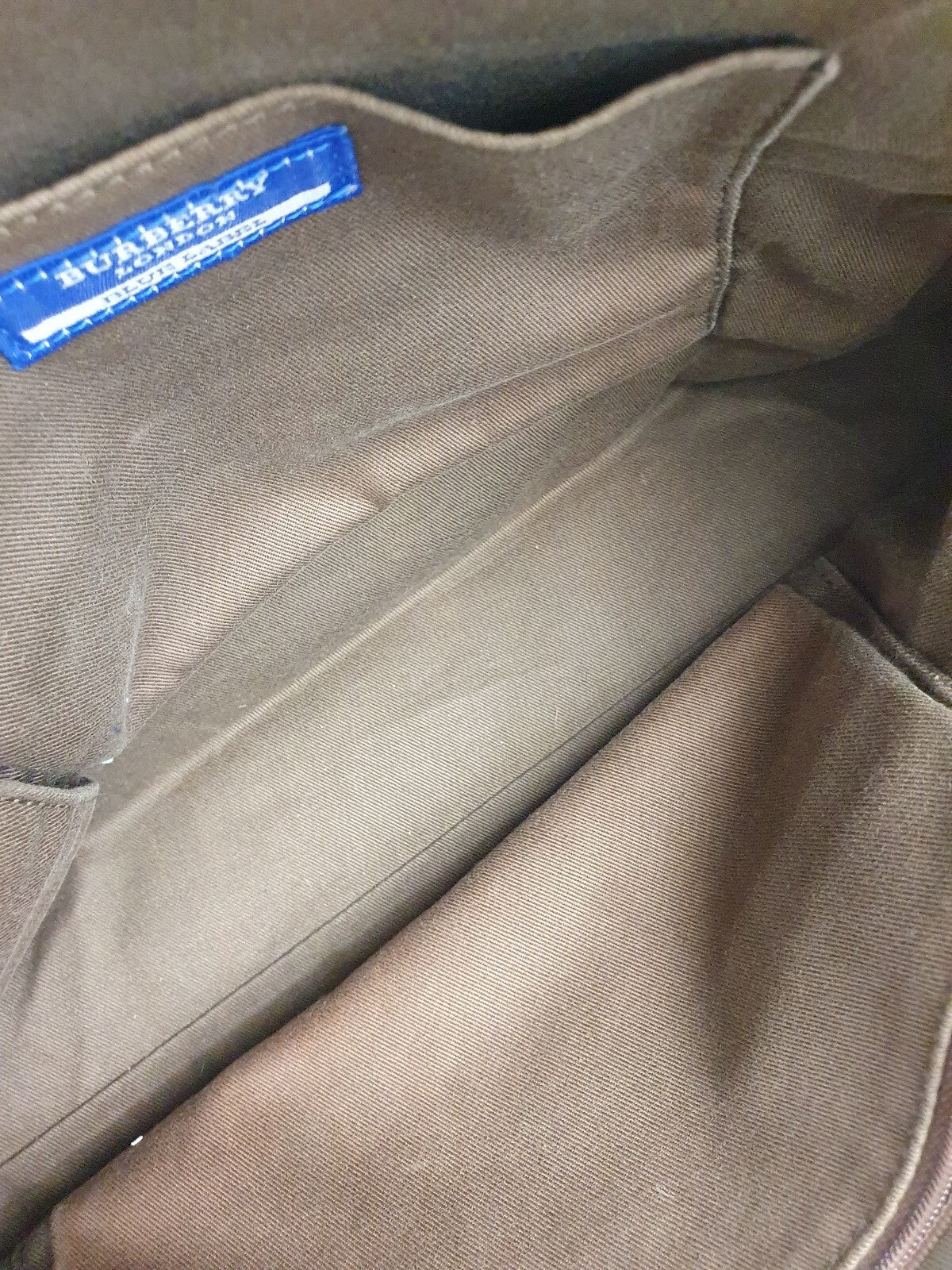 Burberry London Blue Label Brown Canvas and Leather Hobo Shoulder Bag