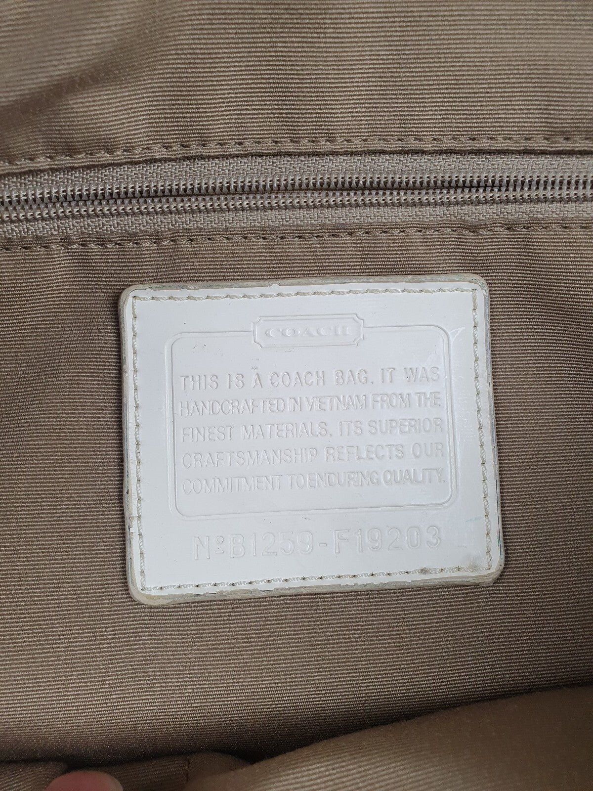 Coach Signature Canvas Tote Bag in Beige and Cream