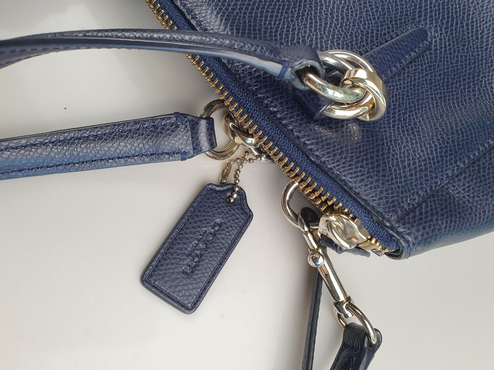 Coach Navy Blue Leather Satchel Handbag