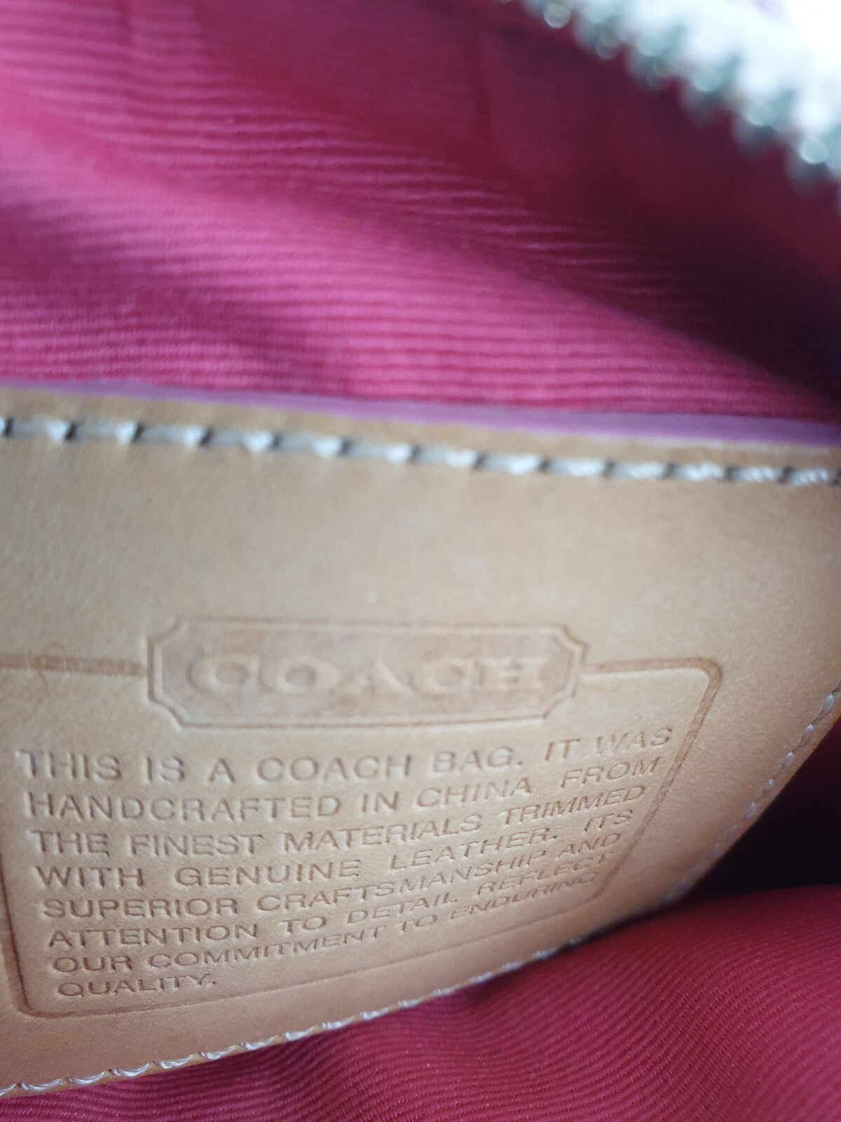 Coach Vintage Pink Signature Crossbody Bag with Adjustable Strap