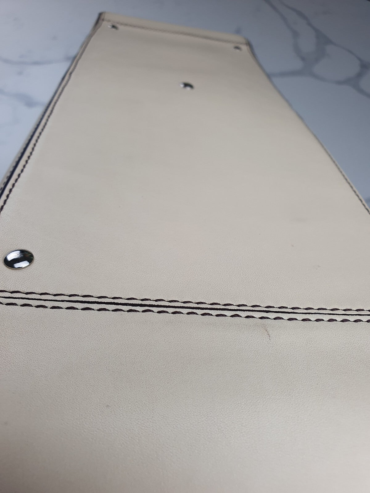 Cole Haan Beige Genuine Leather Tote Bag