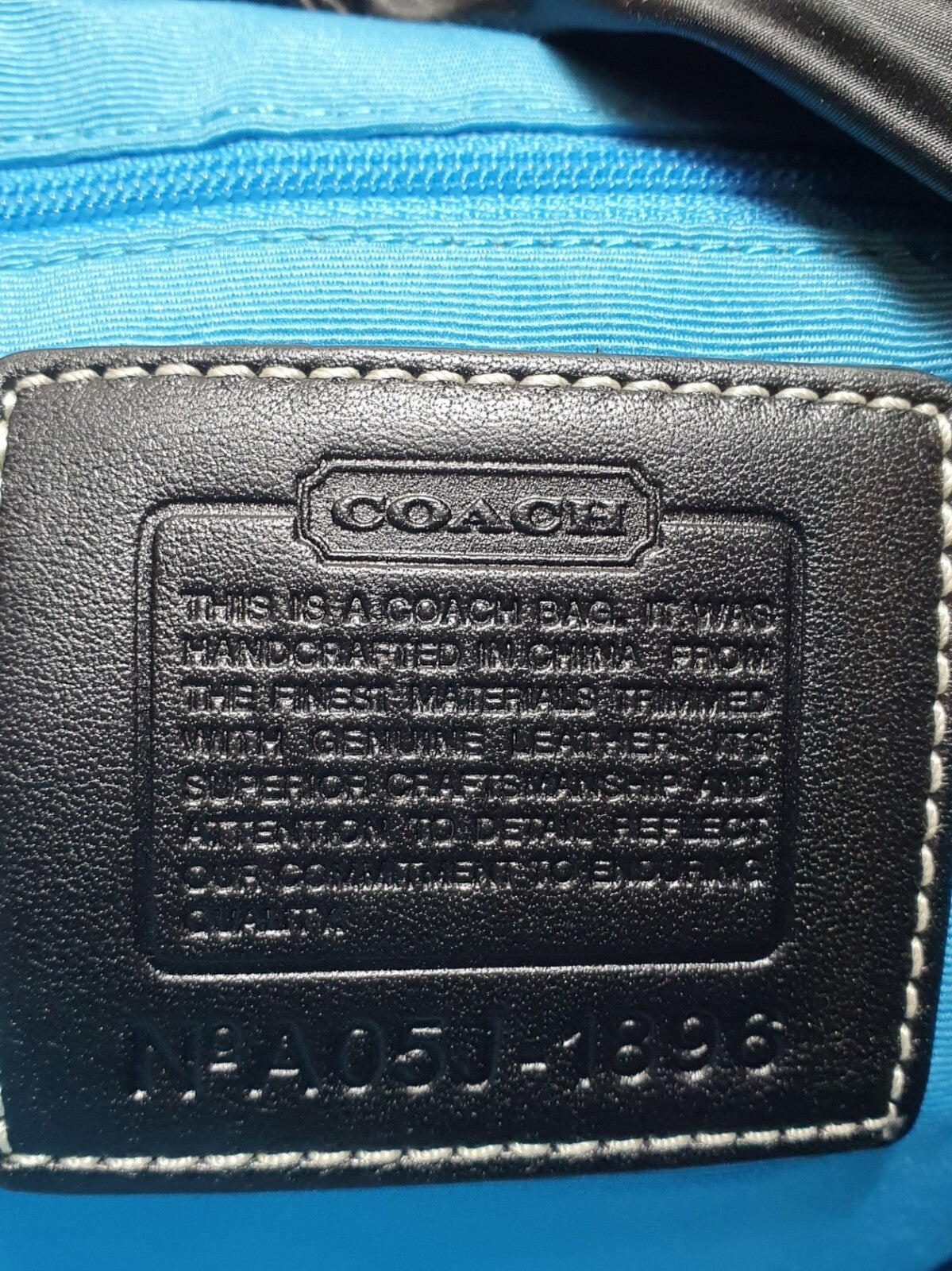 Coach Vintage Black Nylon Crossbody Bag with Blue Interior