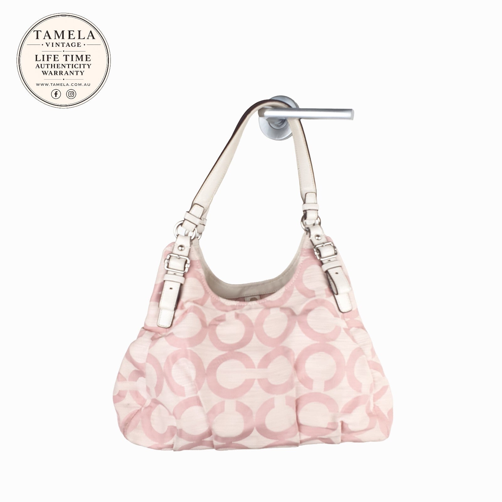 Coach Pink Signature Jacquard Shoulder Bag